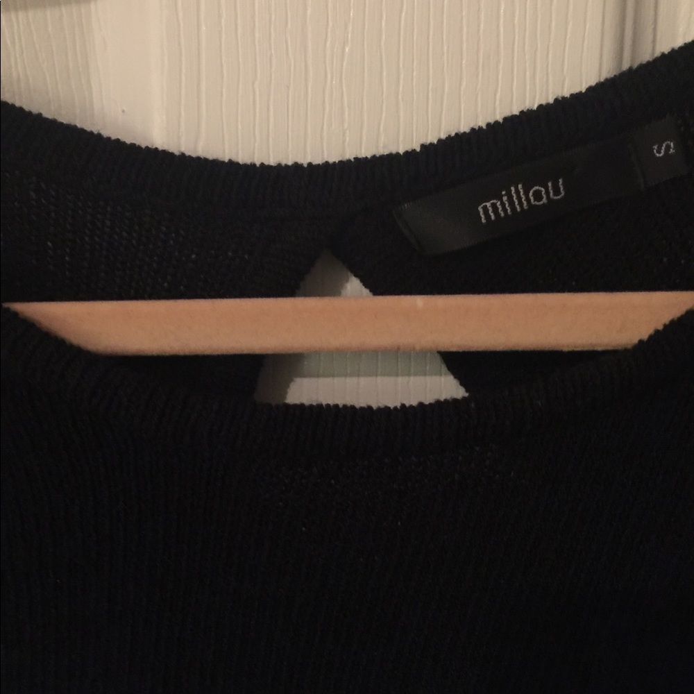 Millau Black Split Back Knit Sweater - image 3